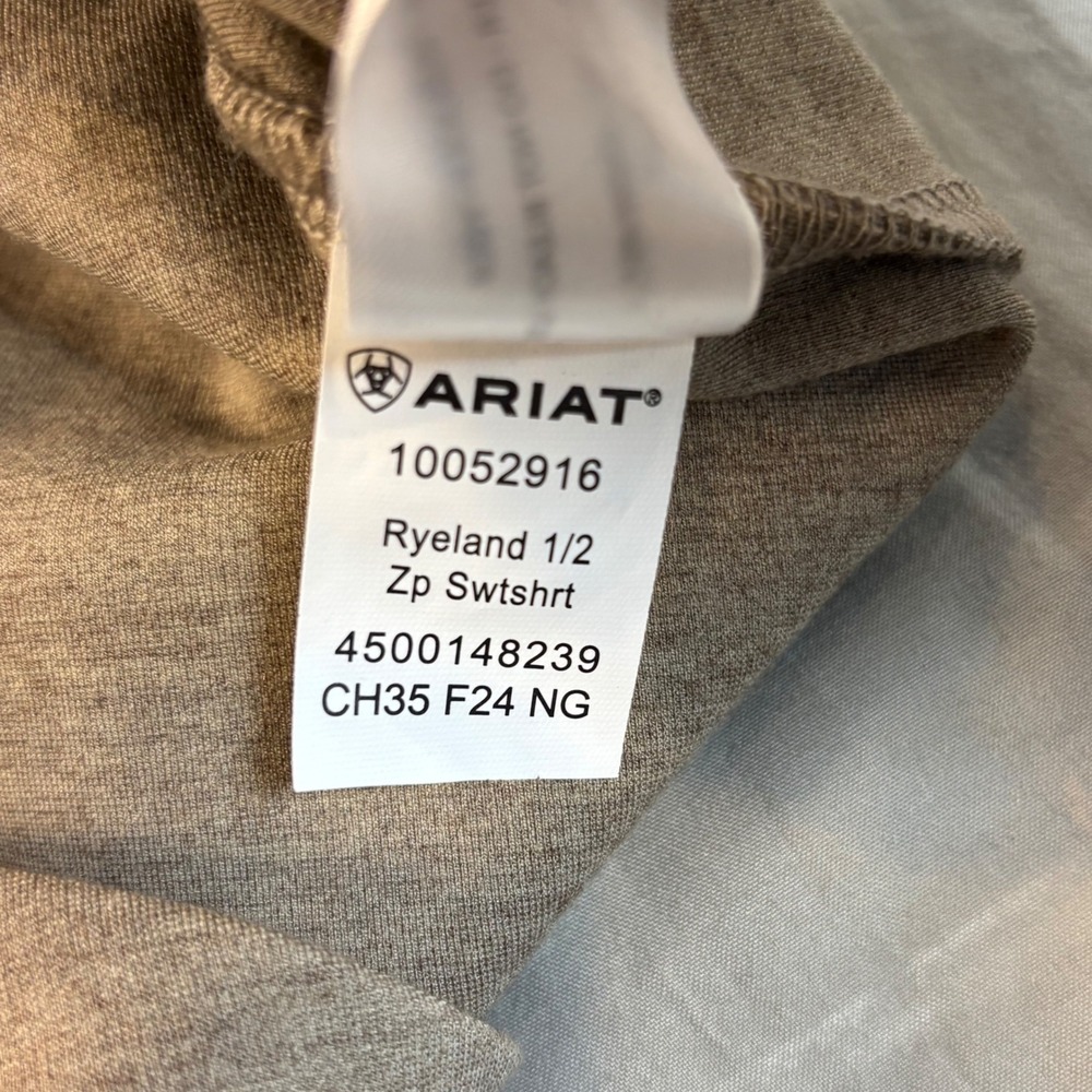 Ariat Ryeland 1/2 Zip Sweatshirt Womens XL Oatmeal Heather Pullover 10052916 - Picture 5 of 10